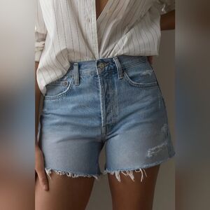 Anthropologie AGOLDE Parker Denim Long Shorts Sz 30 100% Organic Cotton